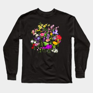 Watercolor Flower spot flower bunch floral art florist Long Sleeve T-Shirt